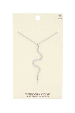Rhinestone Snake Pendant Necklace